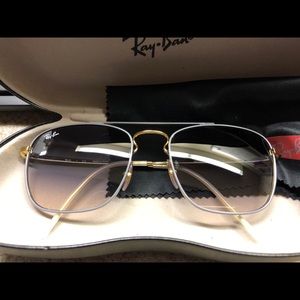 Ray-Ban sunglasses, never worn gray and gold